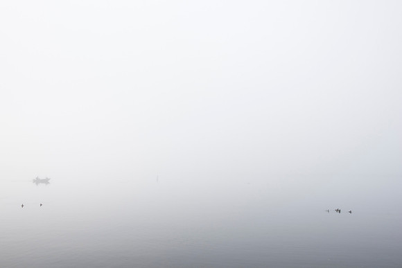 San Diego boat in fog