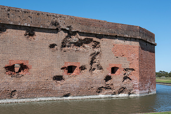 Savannah fort pulaski cannon damage