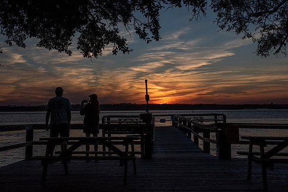Florida St Augustine river sunset silhouette