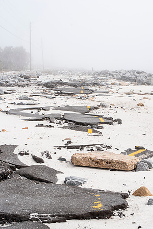 Florida Alligator Point street hurricane damage 4
